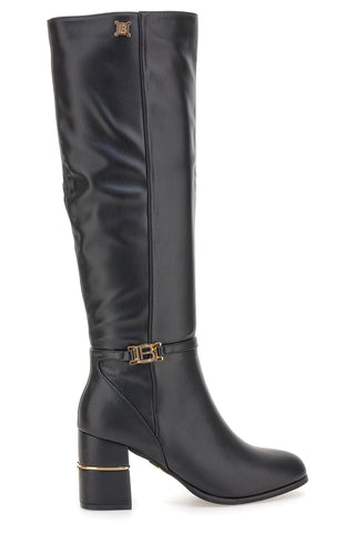 Stivali alti neri con dettagli dorati Laura Biagiotti 8366M