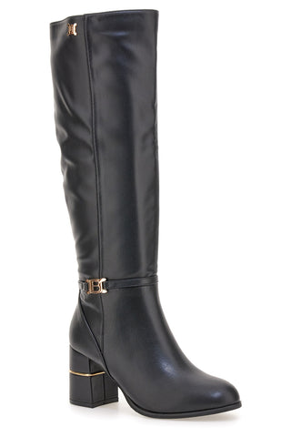 Stivali alti neri con dettagli dorati Laura Biagiotti 8366M