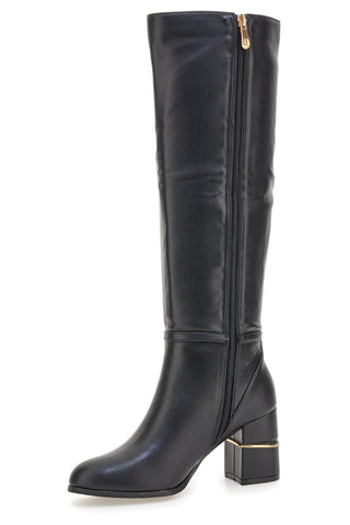 Stivali alti neri con dettagli dorati Laura Biagiotti 8366M