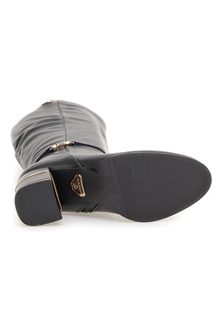 Stivali alti neri con dettagli dorati Laura Biagiotti 8366M