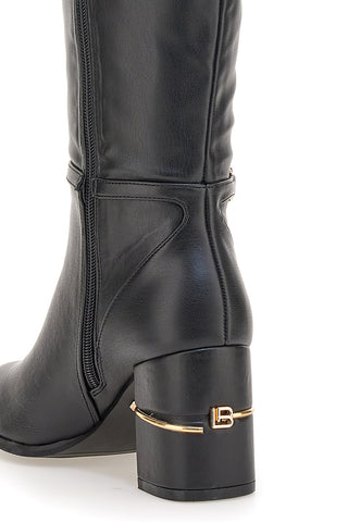 Stivali alti neri con dettagli dorati Laura Biagiotti 8366M