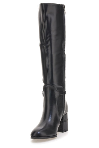 Laura Biagiotti 9416 schwarze Stiefeletten mit Blockabsatz und Riemen