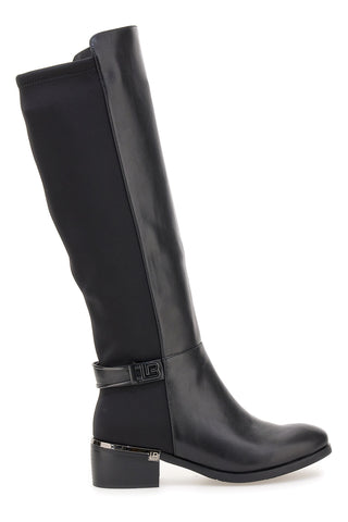 Laura Biagiotti 9310 schwarze hohe Stiefel mit Gummiband