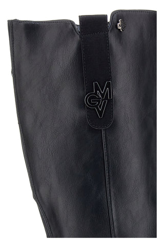 Stivali neri con logo laterale e tacco decorato Gianmarco Venturi SV0199