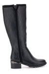 Schwarze Stiefel mit niedrigem Absatz und seitlichem Logo GMV SV0183
