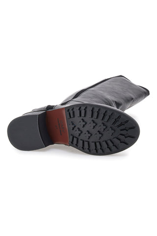 Schwarze Stiefel mit niedrigem Absatz und seitlichem Logo GMV SV0183