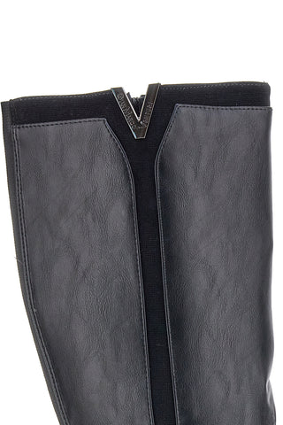 Schwarze Stiefel mit niedrigem Absatz und seitlichem Logo GMV SV0183