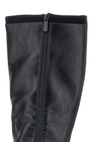 Schwarze Stiefel mit niedrigem Absatz und seitlichem Logo GMV SV0183