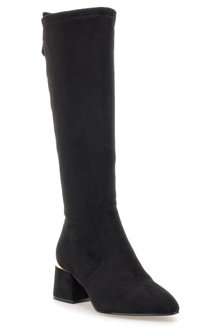 Schwarze Stiefel mit Blockabsatz und goldenen Details, Mariella Burani 51693C1064