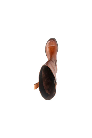 Stivali alti marroni in pelle caldi con zip Bagatt D11AFS3J4000