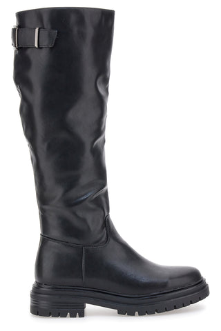 Stivali neri con fibbia e suola carrarmato Cafè Cost 2001325