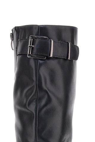 Stivali neri con fibbia e suola carrarmato Cafè Cost 2001325