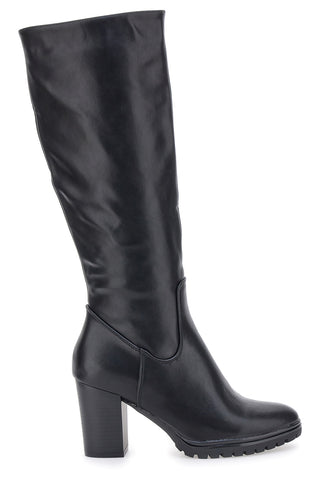 Stivali neri con tacco alto e suola dentellata Cafè Cost 16807215