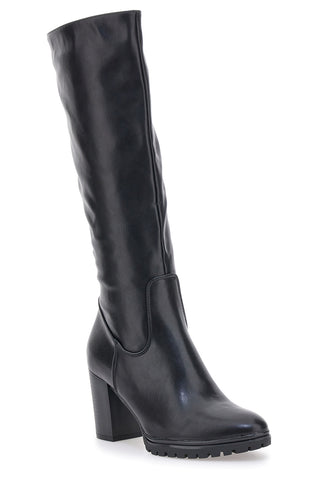 Stivali neri con tacco alto e suola dentellata Cafè Cost 16807215