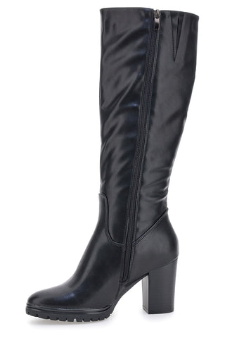 Stivali neri con tacco alto e suola dentellata Cafè Cost 16807215