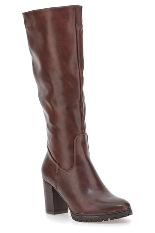 Stivali marroni con tacco alto e suola dentellata Cafè Cost 16807215