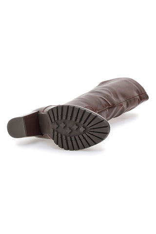 Stivali marroni con tacco alto e suola dentellata Cafè Cost 16807215