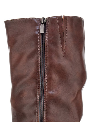 Stivali marroni con tacco alto e suola dentellata Cafè Cost 16807215