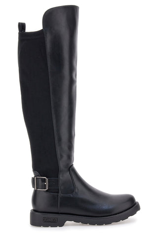 Schwarze Stiefel mit seitlicher Schnalle und Gummiband ME & ME 3003