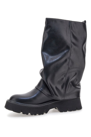 Stivali neri con gambale morbido e suola alta Me & Me 3021