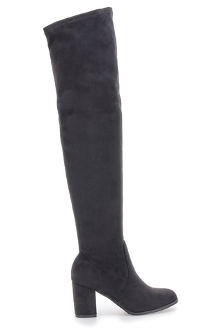Le Havre Paris 8001 Schwarze Overknee-Stiefel mit Absatz