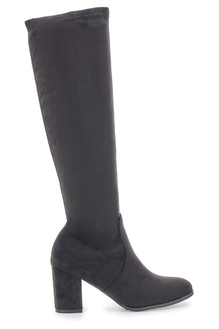 Stivali neri al ginocchio con tacco largo Le Havre Paris 8002