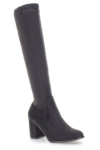 Stivali neri al ginocchio con tacco largo Le Havre Paris 8002