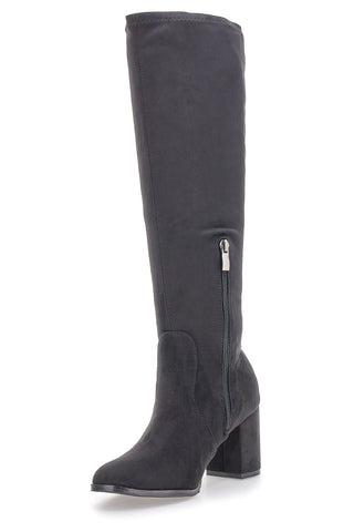 Le Havre Paris 8002 – Kniehohe Stiefel mit Blockabsatz in Schwarz