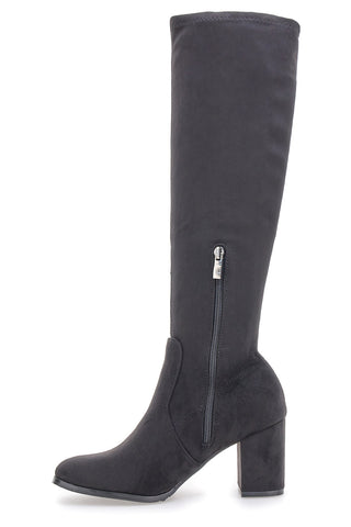 Le Havre Paris 8002 – Kniehohe Stiefel mit Blockabsatz in Schwarz