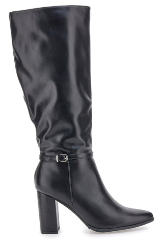 Le Havre Paris 6002 Schwarze Stiefeletten mit hohem Absatz und Riemen