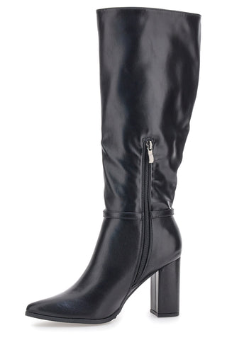 Le Havre Paris 6002 Schwarze Stiefeletten mit hohem Absatz und Riemen