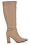 Stivali beige con tacco alto e cinturino Le Havre Paris 6002