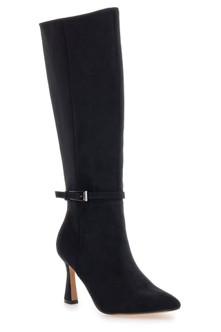 Le Havre Paris 6051 Schwarze Stiefel mit Absatz und dekorativem Riemen