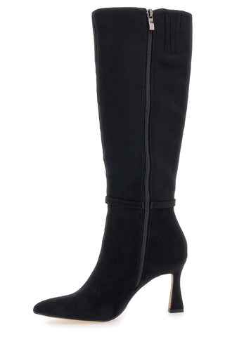 Le Havre Paris 6051 Schwarze Stiefel mit Absatz und dekorativem Riemen