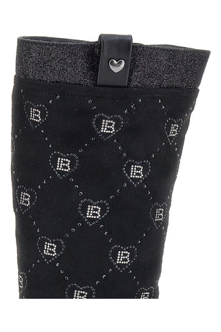 Stivali neri con dettagli cuori e logo Laura Biagiotti L97209506