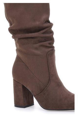 Stivali marroni al ginocchio con tacco e gambale morbido Pittarello Capsule BT2140004