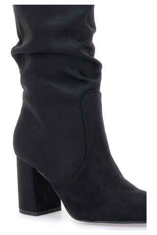 Stivali neri al ginocchio con tacco e gambale morbido Pittarello Capsule BT2140004