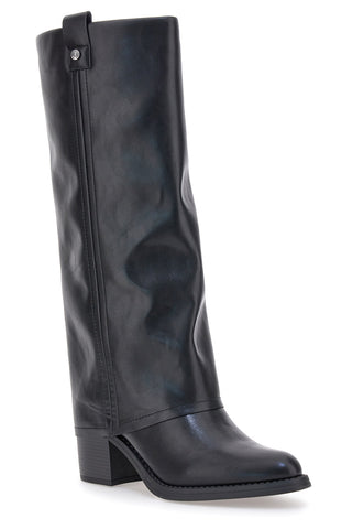 Stivali neri con tacco medio e punta squadrata Pittarello Capsule BT24186024A