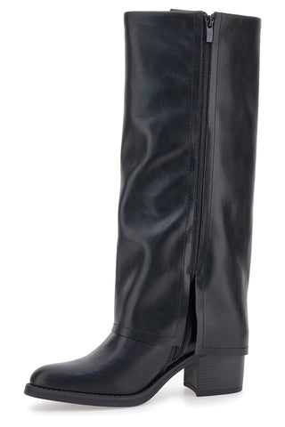 Stivali neri con tacco medio e punta squadrata Pittarello Capsule BT24186024A