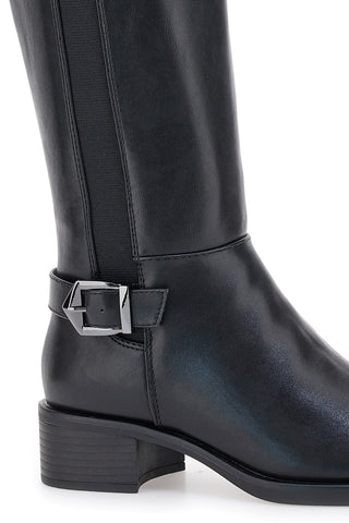 Pittarello Capsule BT24260005 Schwarze Stiefel mit niedrigem Absatz und seitlicher Schnalle