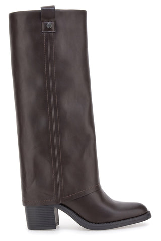 Pittarello Capsule BT24186024A Braune Stiefel mit mittelhohem Absatz und quadratischer Zehenpartie