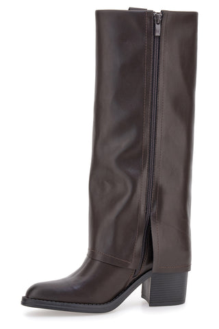 Stivali marroni con tacco medio e punta squadrata Pittarello Capsule BT24186024A