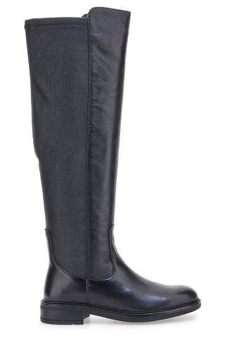 Pittarello Focus KI6036 schwarze hohe Stiefel mit elastischem Schaft und niedriger Sohle