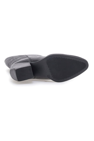 Stivali texani neri in vera pelle con tacco largo Pittarello Focus KI5496