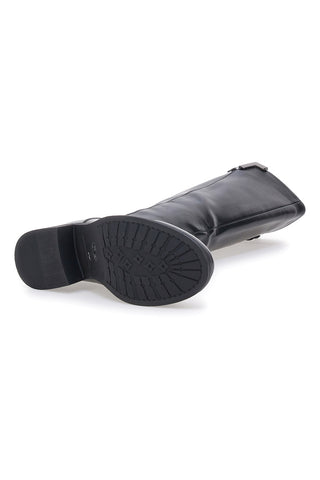 Stivali neri con inserti metallici e tacco basso Energy I256