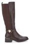 Braune Stiefel mit elastischen Einsätzen und metallischen Details Energy I258