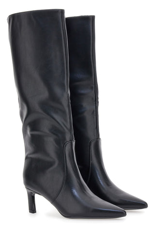 Le Havre Paris 7729X10 Schwarze Stiletto-Stiefel mit mittelhohem Absatz