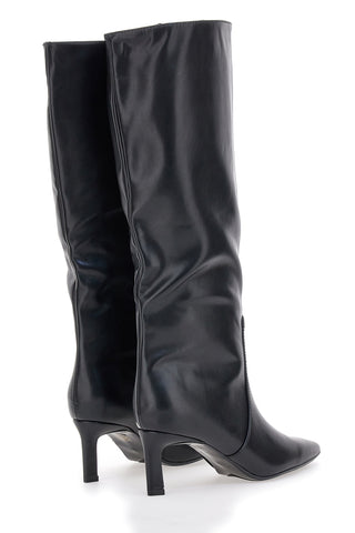 Le Havre Paris 7729X10 Schwarze Stiletto-Stiefel mit mittelhohem Absatz