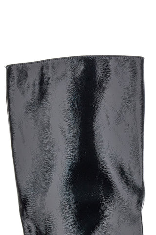 Le Havre Paris 73116K01 Schwarze, glänzende Spool-Stiefel mit niedrigem Absatz