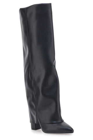 Stivali neri a punta tacco largo Le Havre Paris C217252